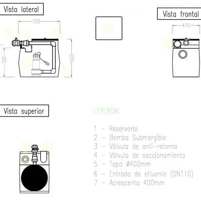 plano de puesto de bombeo